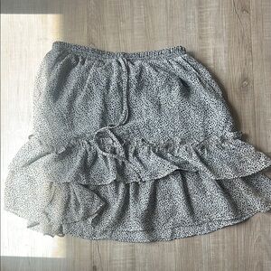 Elegant Black and White Ruffle Skirt